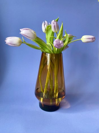 BROWN GLASS VASE