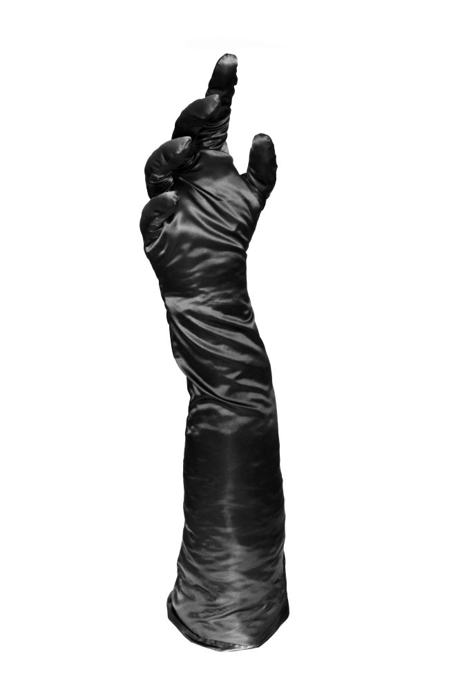 BLACK SATIN GLOVE