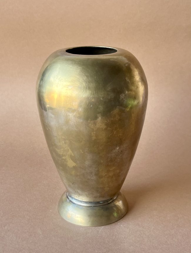 BRASS IN BLOOM – VINTAGE METAL VASE