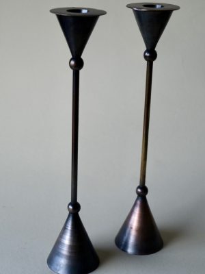 TALL, DARK & HANDSOME – 1980s MEMPHIS STYLE CANDLE HOLDERS
