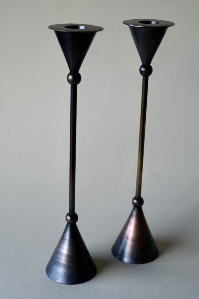TALL, DARK & HANDSOME – 1980s MEMPHIS STYLE CANDLE HOLDERS