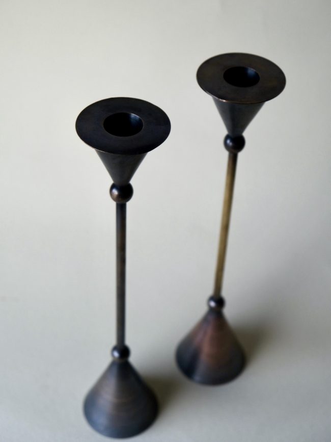 TALL, DARK & HANDSOME – 1980s MEMPHIS STYLE CANDLE HOLDERS